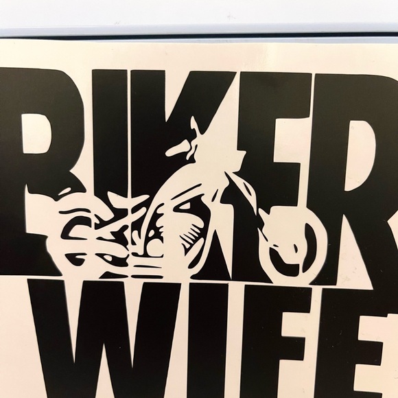 Biker Wife Matte Black Car Decal New - Picture 2 of 5